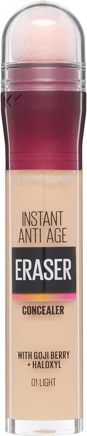 Maybelline New York Concealer, Instant Anti-Ageing Eraser, 01 light, 6.8 ml,package may vary