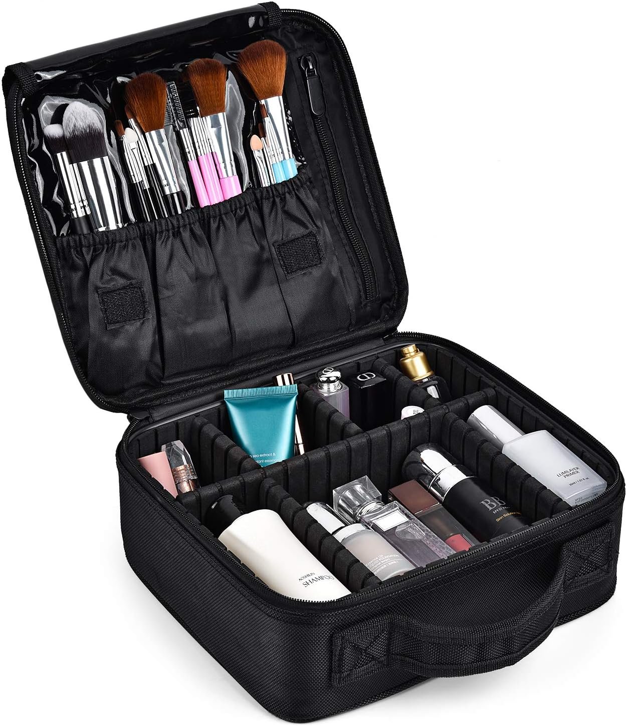 Travel Makeup Case Professional Cosmetic Train Cases Artist Storage Bag Make Up Tool Boxes Brushes Bags With Compartments Waterproof Detachable Vanity Organizer