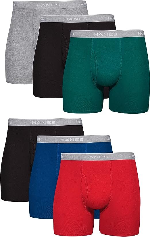 Men’s Boxer Briefs, Soft and Breathable Cotton Underwear with ComfortFlex Waistband, Multipack