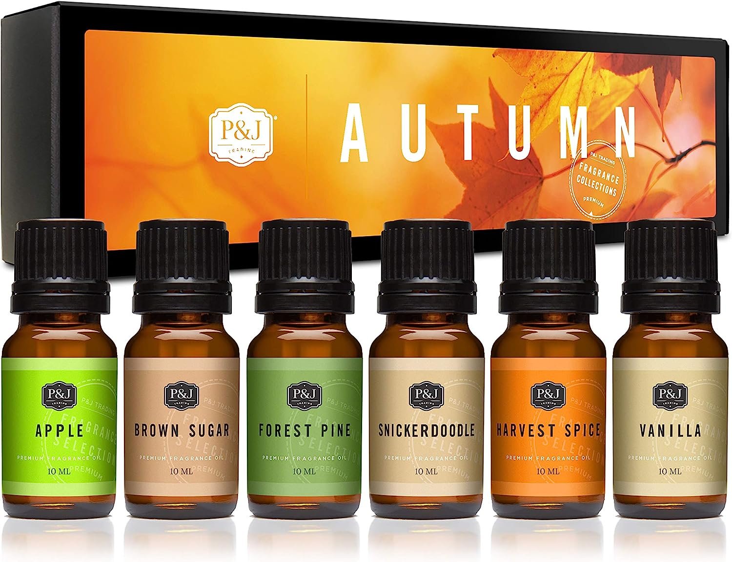 Fragrance Oil Autumn Set | Brown Sugar, Apple, Harvest Spice, Vanilla, Forest Pine, and Snickerdoodle Candle Scents for Candle Making, Freshie Scents, Soap Making Supplies, Diffuser Oil Scents